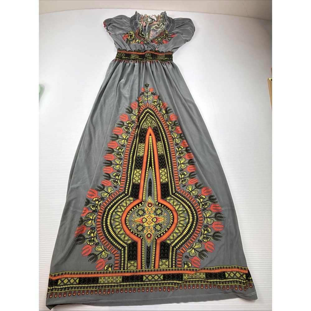 LAPOGEE Womens Boho Maxi Dress Longline Tunic Made In India M